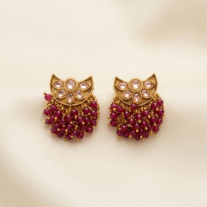 chandracore-jhumka-red