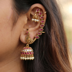 mayur-jhumki-earcuff-pink